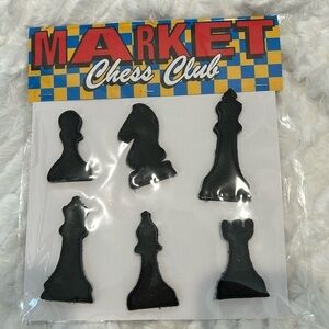 Market chess club Velcro patches black six piece new in packaging